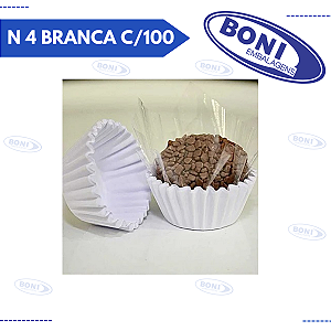FORMA BRIGADEIRO N 4 BRANCA C/100