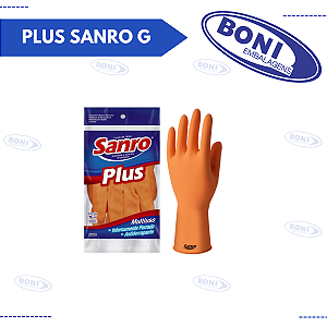 LUVA DE LÁTEX LARANJA PLUS SANRO G