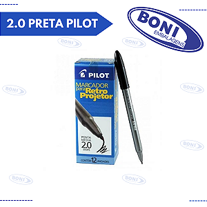 CANETA RETROPROJETOR 2.0 PRETA PILOT
