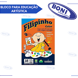 BLOCO PARA EDUCAÇÃO ARTÍSTICA FILIPINHO COLOR A4 85G 45FLS FILIPERSON