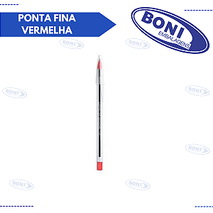 CANETA ECONÔMICA PONTA FINA VERMELHA COMPACTOR