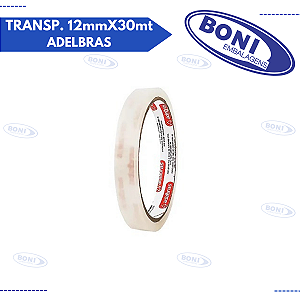 FITA ADESIVA TRANSP. 12mmX30mt ADELBRAS