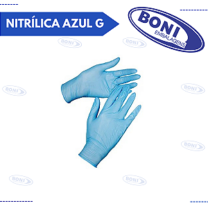 LUVA NITRÍLICA AZUL G C/ 100