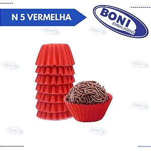 FORMA BRIGADEIRO N 5 VERMELHA C/ 100