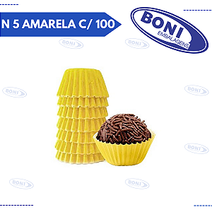 FORMA BRIGADEIRO N 5 AMARELA C/ 100