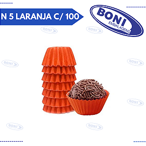 FORMA BRIGADEIRO N 5 LARANJA C/ 100