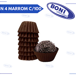 FORMA BRIGADEIRO N 4 MARROM C/100
