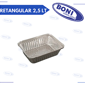 BANDEJA ALUMÍNIO RETANGULAR 2,5 LT
