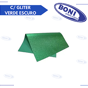 EVA  COM GLITER VERDE ESCURO 60X40CM