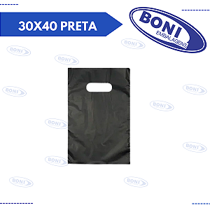 SACOLA BOCA PALHAÇO 30X40 PRETA