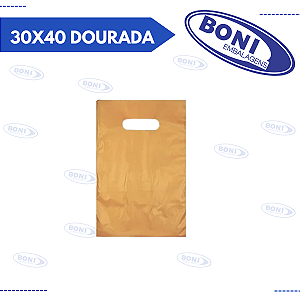 SACOLA BOCA PALHAÇO 30X40 DOURADA