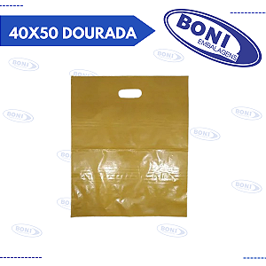 SACOLA BOCA PALHAÇO 40X50 DOURADA