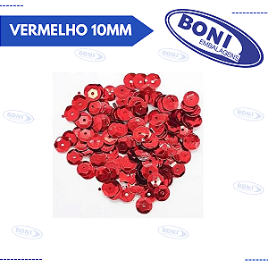 LANTEJOULA METALIZADA VERMELHO 10MM 2GR
