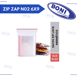 PLÁSTICO ZIP ZAP N02 6X9 C/ 100