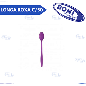 COLHER LONGA ROXA C/50 STRAWPLAST