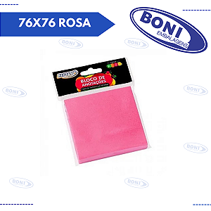 BLOCO DE ANOTAÇÕES 76X76 C/ 100 FLS ROSA