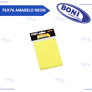 BLOCO DE ANOTAÇÕES 76X76 C/ 100 FLS AMARELO NEON
