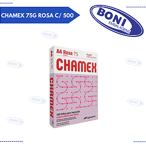 PAPEL A4 COLORIDO CHAMEX 75G ROSA C/ 500