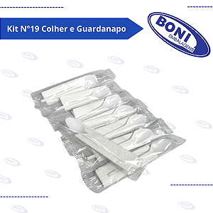 KIT N19 COLHER SOBREMESA + GUARDANAPO BRANCO C/ 500