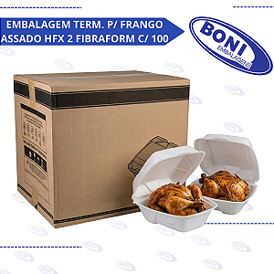 EMBALAGEM TERMICA P/ FRANGO ASSADO HFX 2 FIBRAFORM C/ 100