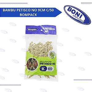 ESPETO DE BAMBU PETISCO NO 9CM C/50 BOMPACK
