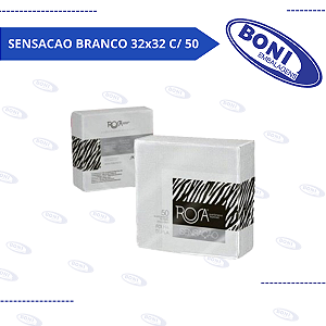 GUARDANAPO SENSACAO BRANCO 32x32 C/ 50