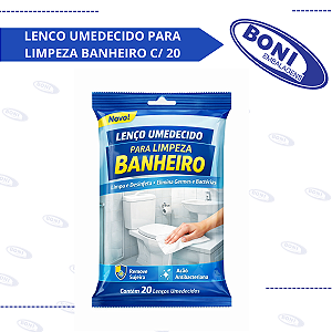 LENCO UMEDECIDO PARA LIMPEZA BANHEIRO C/ 20