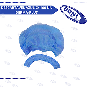 TOUCA DESCARTAVEL AZUL C/ 100 UN DERMA-PLUS