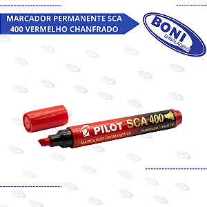 MARCADOR PERMANENTE SCA 400 VERMELHO CHANFRADO PILOT