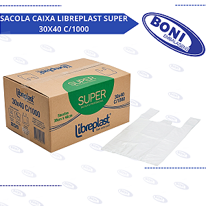 SACOLA CAIXA LIBREPLAST SUPER 30X40 C/1000