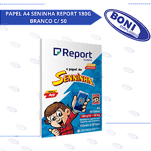 PAPEL A4 SENINHA REPORT 180G BRANCO C/ 50