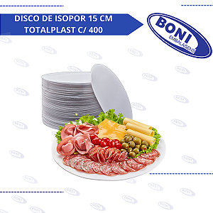 DISCO DE ISOPOR 15 CM TOTALPLAST C/ 400