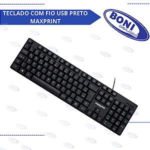 TECLADO COM FIO USB PRETO MAXPRINT