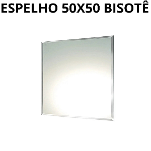 Espelho 50x50x4mm Com Bisotê Para Banheiro + Kit Instalação