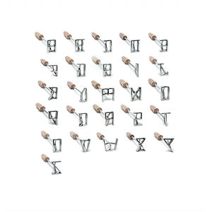 Jogo completo de Letras em inox A a Z para Marcação de Gado | Convencional e ABCZ