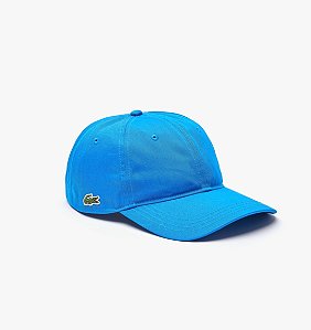 Boné Lacoste Gabardine - Azul Royal com tira de couro