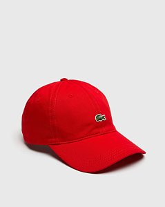 Boné Lacoste Mini Croco Fita de Couro - Vermelho