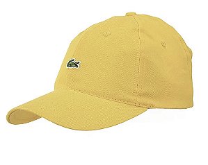 Boné Lacoste Mini Croco Fita de Couro - Amarelo