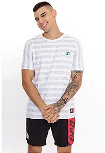 Camiseta Starter X Coca Cola Stripes Full Print - Branca
