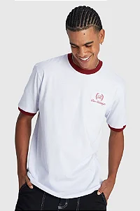 Camiseta BAW Clothing MC Regular Laurel - Branco/Vermelho