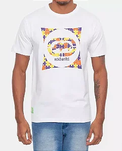 Camiseta Ecko Logo Quebra Cabeça - Off White