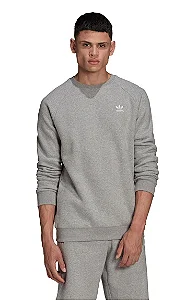 Moletom adidas Essentials Treefoil CrewNeck - Cinza
