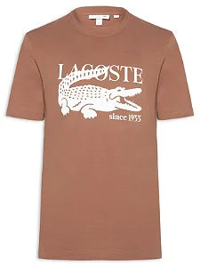 Camiseta Lacoste Classic Fit Logo Croc - Terracota