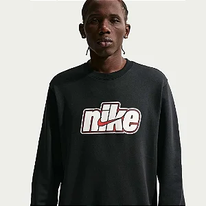 Moletom Nike Club Crew Football - Preto