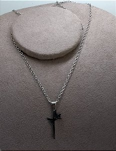 Colar Pingente Fé Liso Aço Cirurgico Masculino