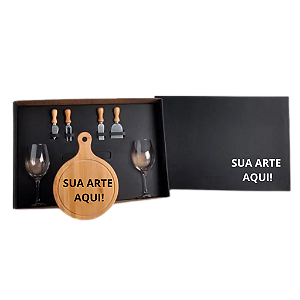Kit Vinho e Queijo Presente