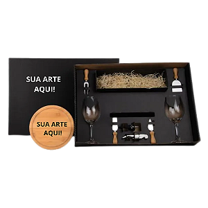 Kit Queijo e Vinho com Espaço para Garrafa
