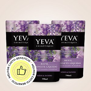 Refil Sabonete Líquido YEVA Provence 790ml - KIT 3 UNIDs