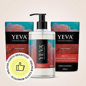 Sabonete Líquido YEVA Oceano 500ml + 2 Refis 250ml