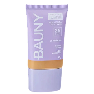 BAUNY COSMÉTICOS BASE LÍQUIDA EFEITO MATTE FPS 25 COR 060